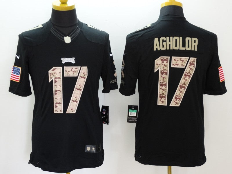 Men's Philadelphia Eagles Nelson Agholor #17 Black Game Player Jersey1