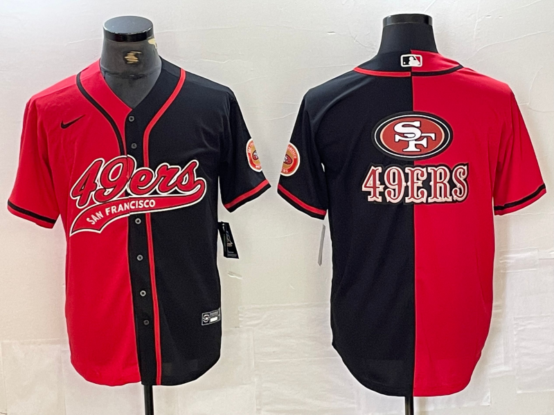 Men's San Francisco 49ers Red/Black Game Jersey1 Joint Edition