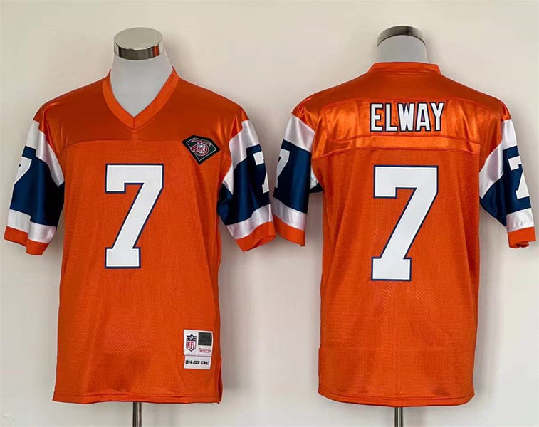 Men's Denver Broncos John Elway Orange Legacy Replica Jersey1
