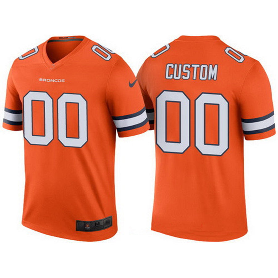 Custom1 Denver Broncos Orange Color Rush Legend Limited Jersey1 Stitched Jersey1 American Football Jerseys
