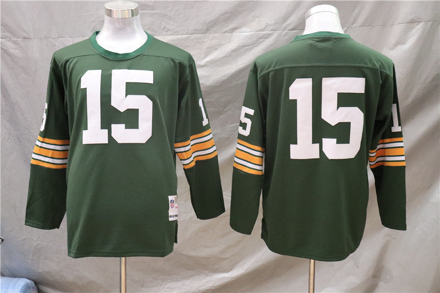 Men's Green Bay Packers Bart Starr Green Legacy Replica Player Jersey1