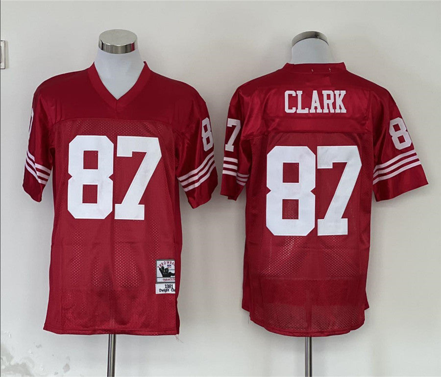 Men's San Francisco 49ers Dwight Clark Scarlet Legacy Replica Player Jersey1