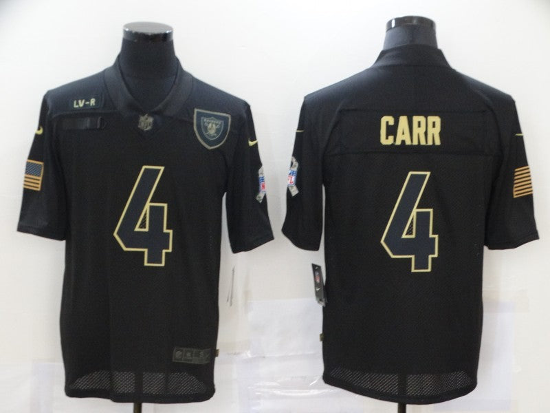 Men's Las Vegas Raiders #4 Derek Carr Black Player Game Jersey1