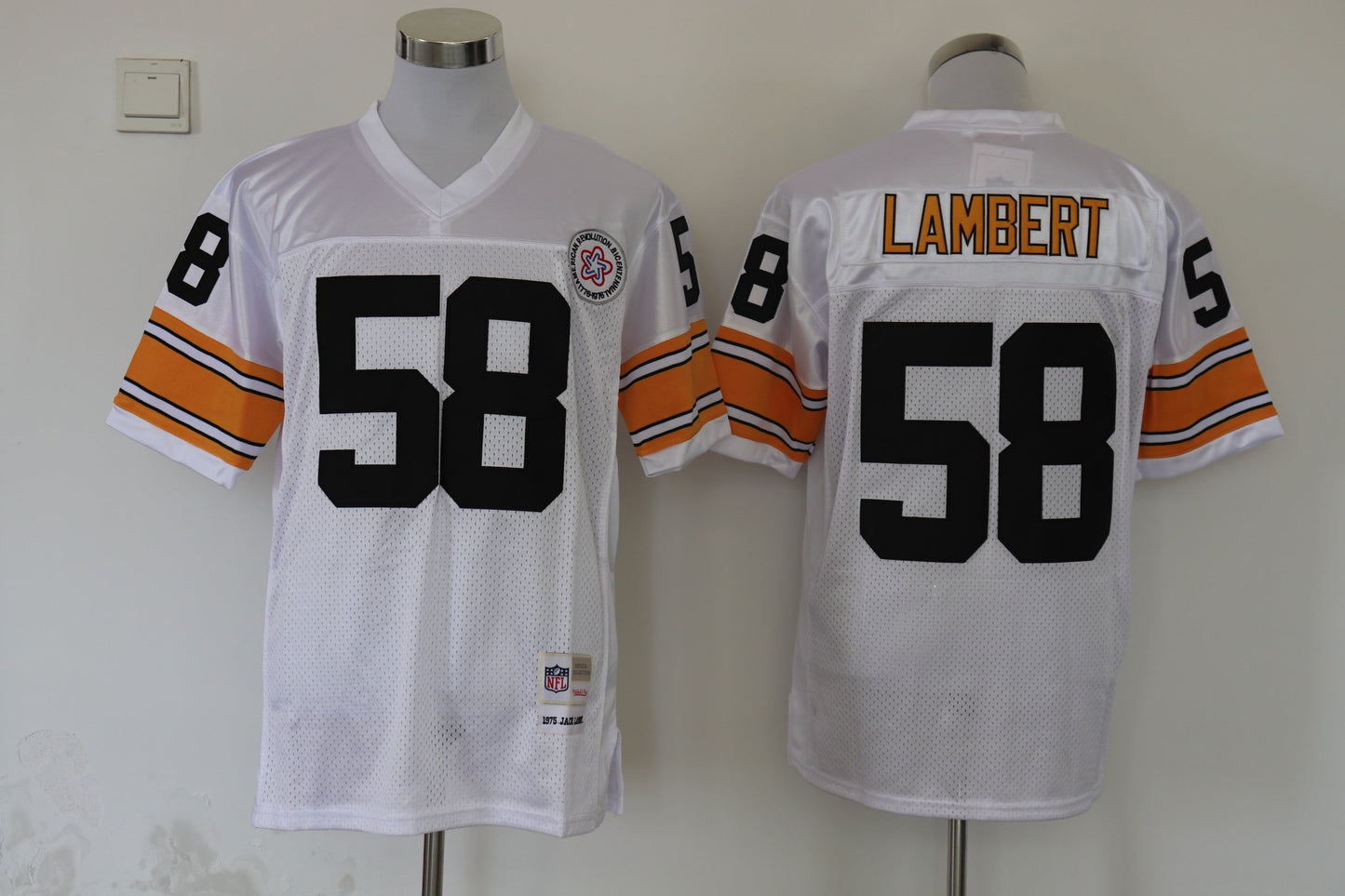 Men's Pittsburgh Steelers Jack Lambert  White Legacy Replica Jersey1