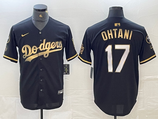 Men's Los Angeles Dodgers Shohei Ohtani #17 Black Limited Game Jersey1