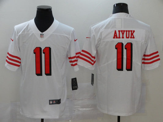 Men's San Francisco 49ers Brandon Aiyuk #11 White Game Player Jersey1