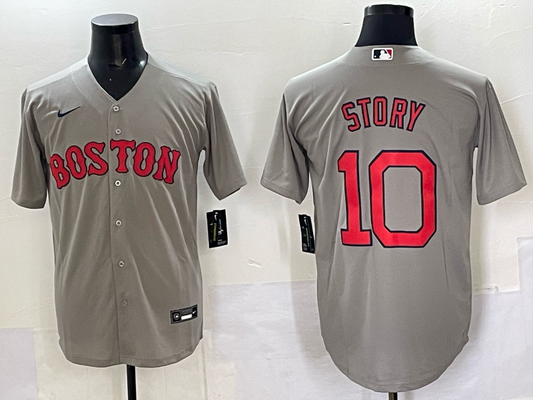 Men's Boston Red Sox Trevor Story #10 Gray Limited Player Jersey