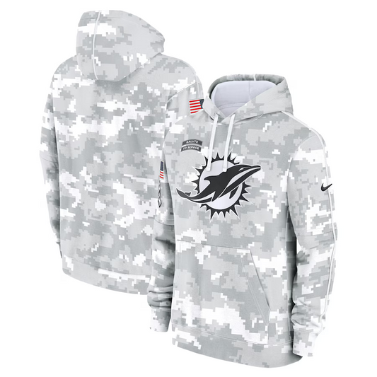 Men's Miami Dolphins Arctic Camo 2024 Salute to Service Club Fleece Pullover Hoodie1