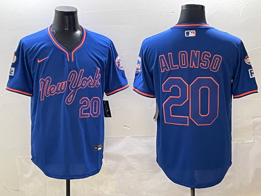 Men's New York Mets Pete Alonso #20 Royal Alternate Player Jersey1