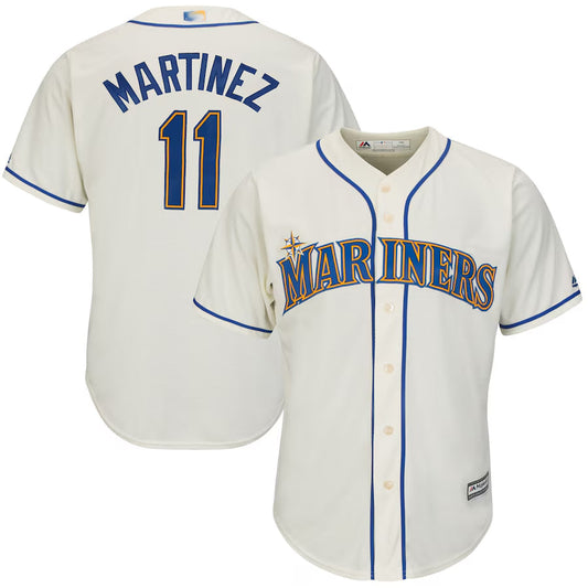 #11 Edgar Martinez Player S.Mariners Cool Base Replica Cream Baseball Jerseys