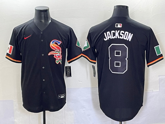 Men's Chicago White Sox Bo Jackson #8 Black Replica Player Jersey
