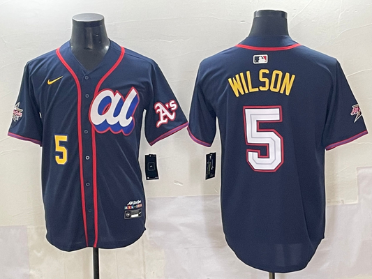 Men's American League Jacob Wilson #5 Navy 2025 All-Star Edition Limited Player Jersey