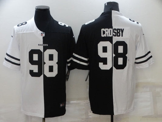 Men's Las Vegas Raiders Maxx Crosby #98 Black/White Game Jersey1