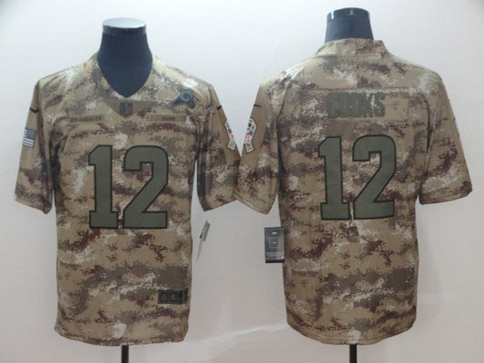 Men's Los Angeles Rams Brandin Cooks #12 Camouflage Game Jersey1