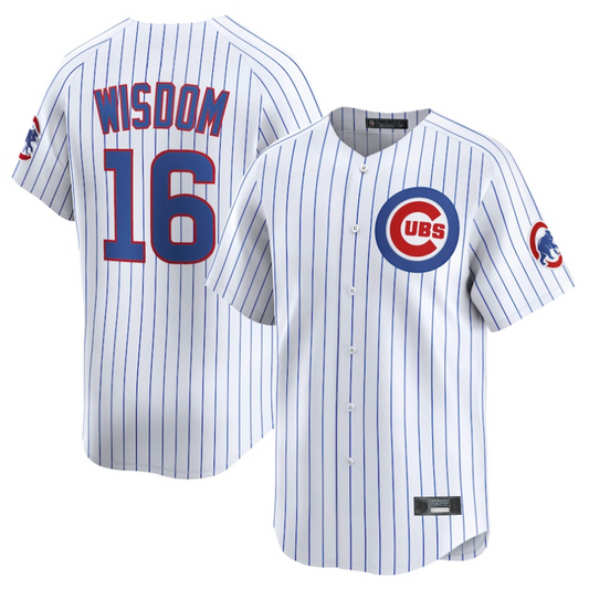 #16 Patrick Wisdom Player C.Cubs White Limited Game Baseball Jerseys