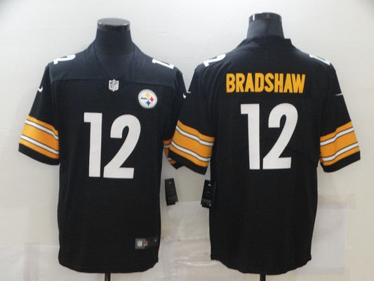 Men's Pittsburgh Steelers Terry Bradshaw #12 Black Game Jersey1