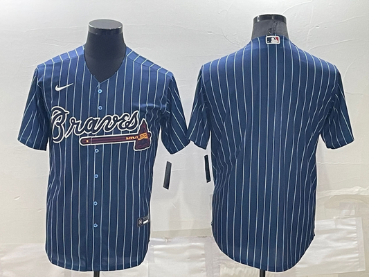 Men's Atlanta Braves Blue Replica Blank Jersey1