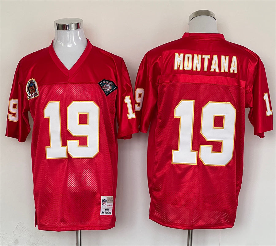 Men's Kansas City Chiefs Joe Montana  Red Legacy Replica Jersey1