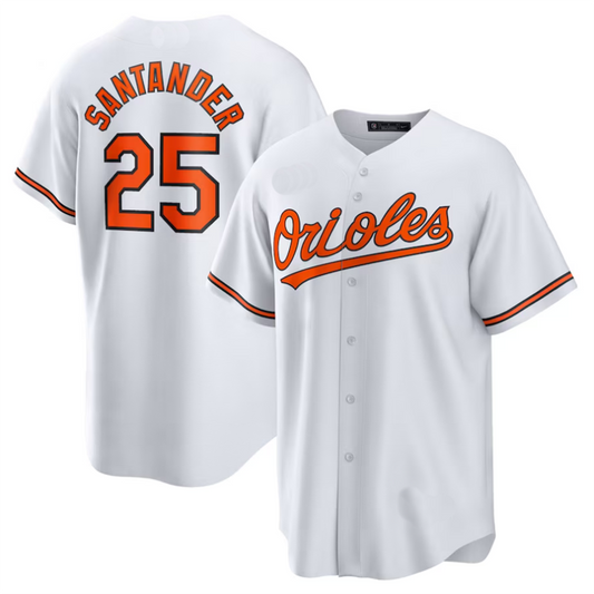 #25 Anthony Santander Player B.Orioles White Replica Baseball Jerseys