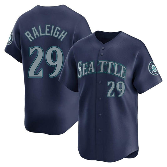 #29 Cal Raleigh Player S.Mariners Road Baseball Jerseys - Navy Limited