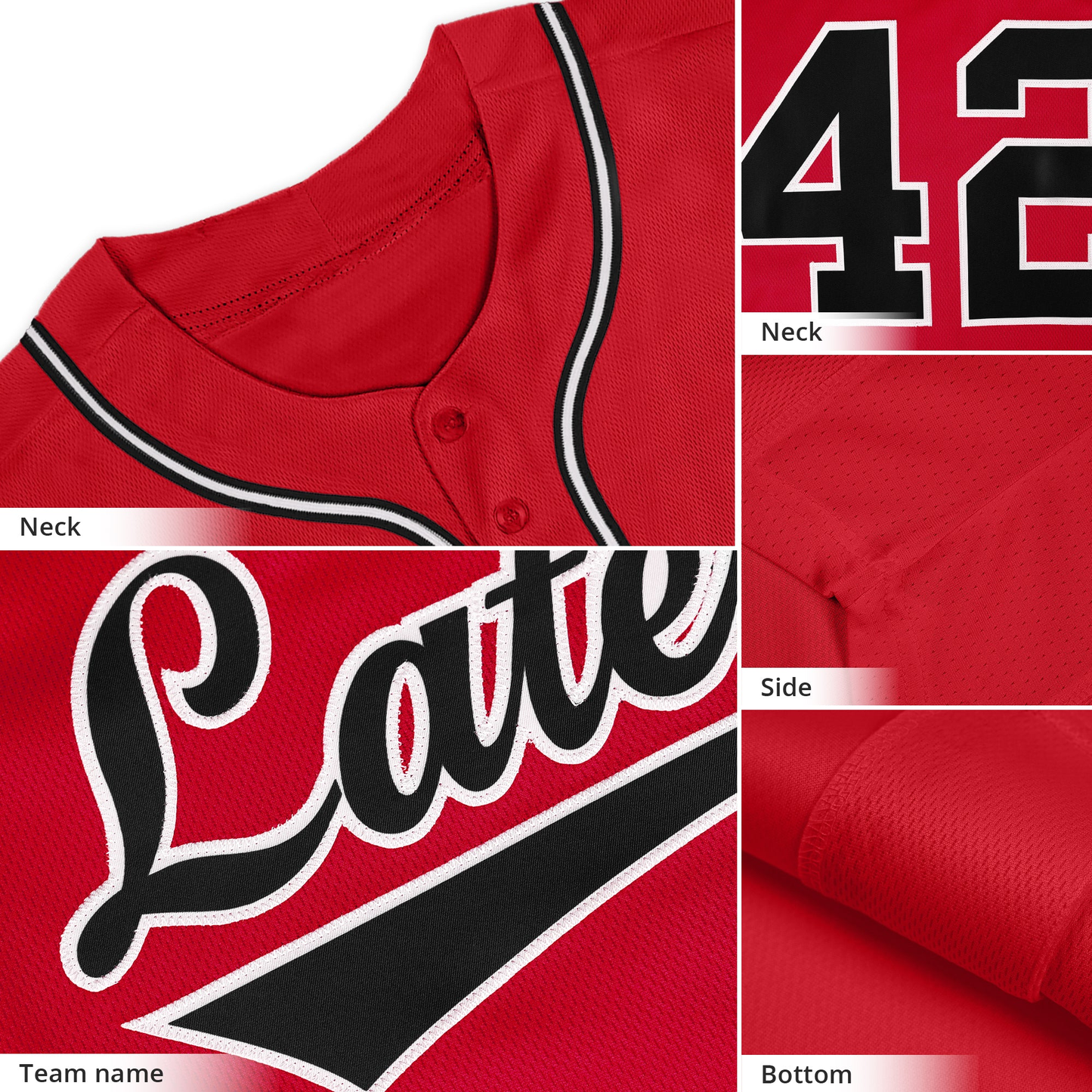 Custom Red Black-White Solider Classic Style Authentic Baseball Jersey