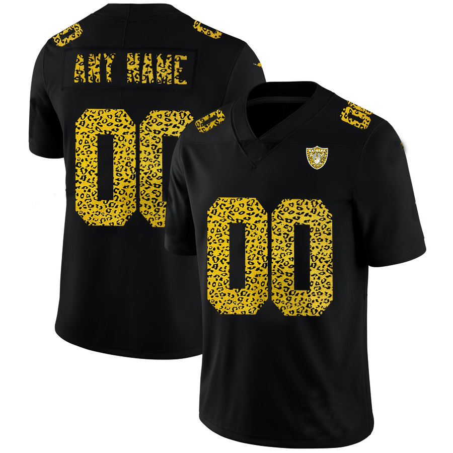 Custom1 Las Vegas Raiders Leopard Print Fashion Vapor Limited Jersey1 Black Stitched American Football Jerseys