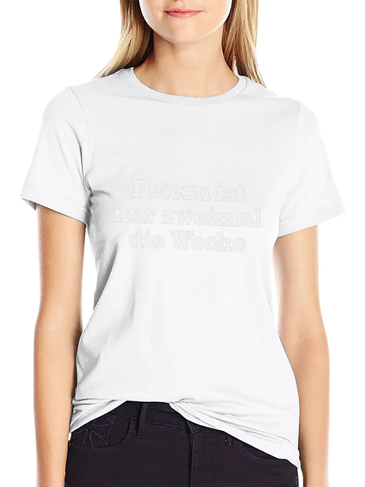 Feiern Ist Nur Zweimal T-Shirt - Black Crew Neck