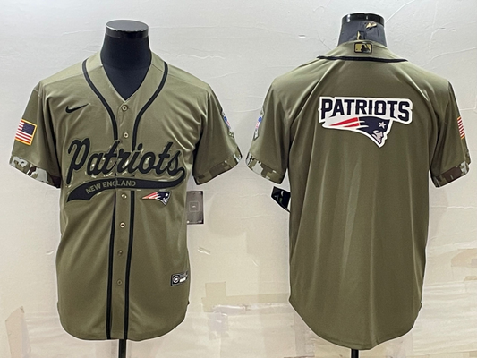 Men's New England Patriots Olive 2022 Salute To Service Limited Jersey1