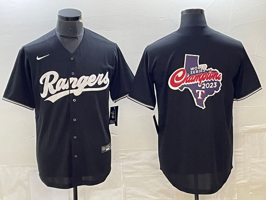 Men's Texas Rangers Black Replica Baseball Jersey1