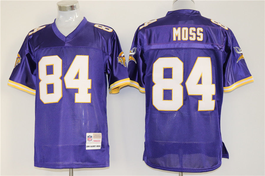 Men's Minnesota Vikings Randy Moss  Purple Legacy Replica Jersey1