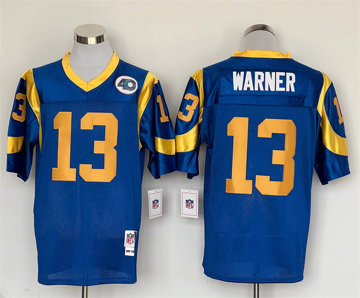 Men's San Louis Rams Kurt Warner  Blue Legacy Replica Jersey1