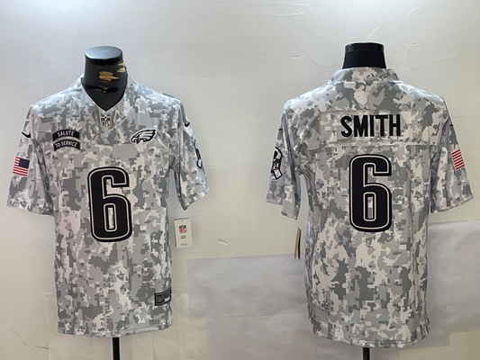 Men's Philadelphia Eagles DeVonta Smith #6 Arctic Camo 2024 Salute to Service Limited Jersey1