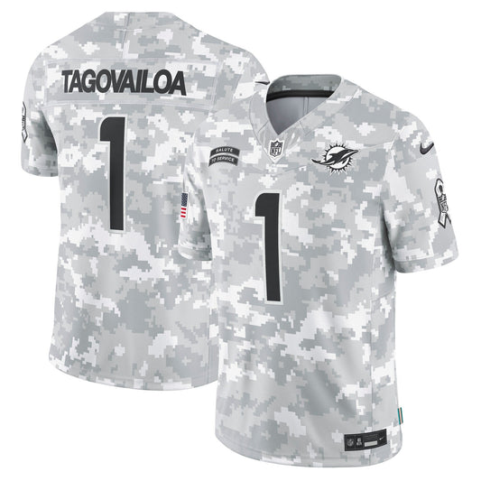 Tua Tagovailoa Miami Dolphins Nike 2024 Salute to Service Limited Jersey - Arctic Camo