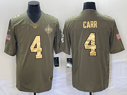 Men's New Orleans Saints Derek Carr #4 Brown Player Jersey1
