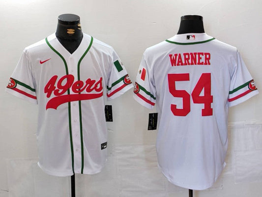 Men's San Francisco 49ers Fred Warner #54 White Player Jersey1