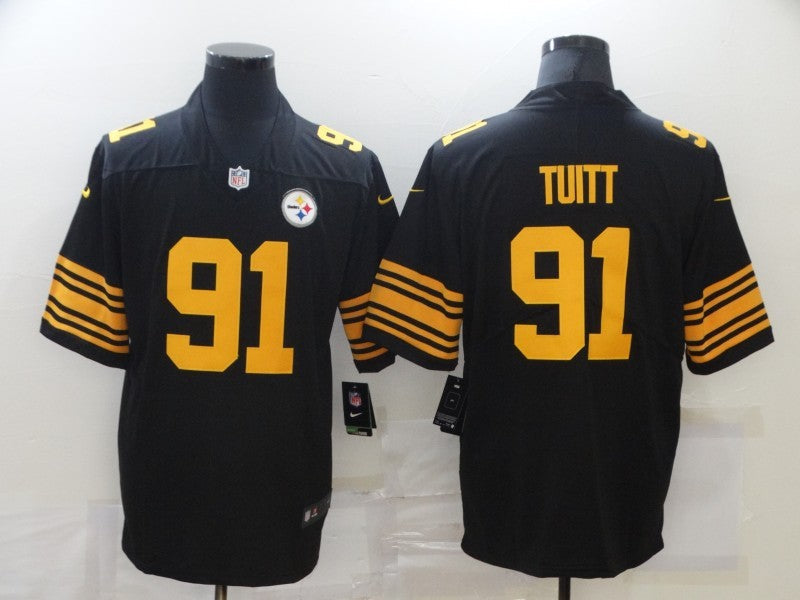 Men's Pittsburgh Steelers Stephon Tuitt #91 Black Alternate Legend Jersey1