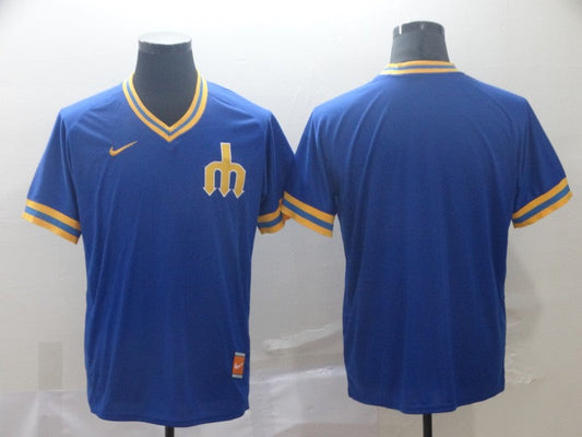 Men's Seattle Mariners Blue Replica Blank Jersey1