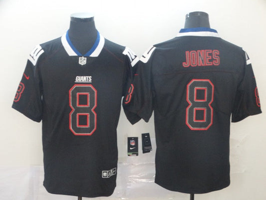 Men's New York Giants #8 Daniel Jones Black Game Player Jersey1