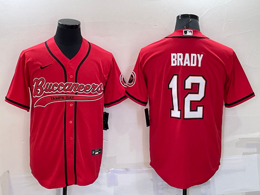 Men's Tampa Bay Buccaneers Tom Brady #12 Red Game Jersey1 Joint Edition