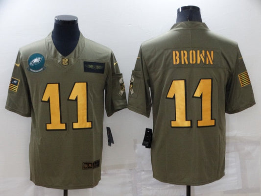 Men's Philadelphia Eagles A.J. Brown #11 Brown Player Jersey1
