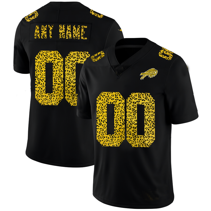 Custom1 Buffalo Bills Leopard Print Fashion Vapor Limited Jersey1 Black Stitched American Football Jerseys