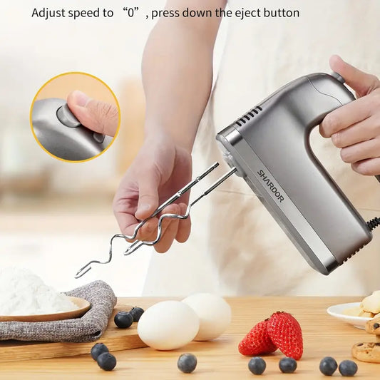 "Electric Egg Beater - 6 Speeds, Stainless Steel Double Rods"