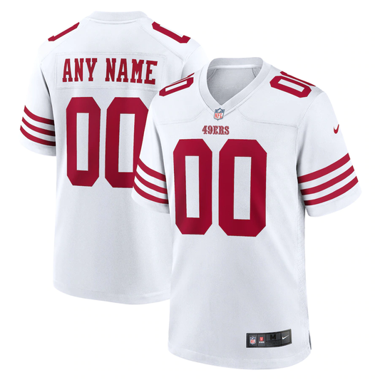 Custom2 San Francisco 49ers White Game Player Jersey2