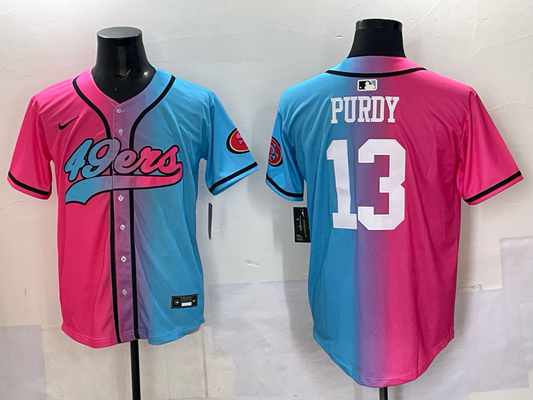 Men's San Francisco 49ers Brock Purdy #13 Pink/Blue Game Jersey