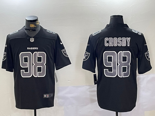 Men's Las Vegas Raiders Maxx Crosby #98 Black Fashion Game Jersey1