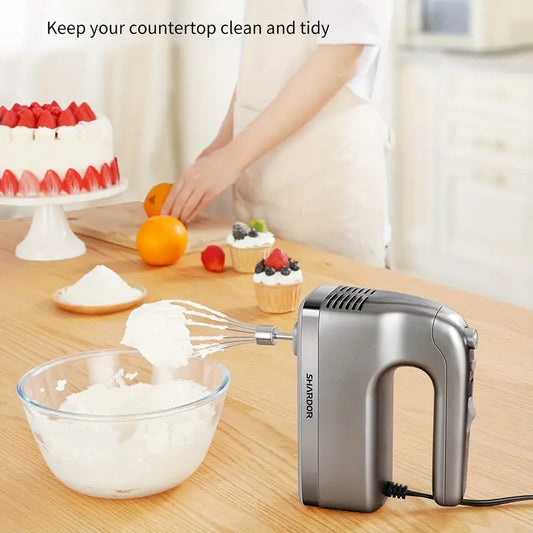"Electric Egg Beater - 6 Speeds, Stainless Steel Double Rods"