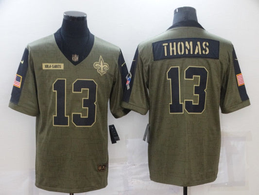 Men's New Orleans Saints Michael Thomas #13 Brown Game Player Jersey1