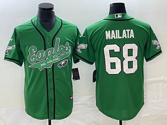 Men's Philadelphia Eagles Jordan Mailata #68 Kelly Green Game Jersey1 Joint Edition