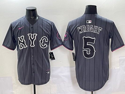 Men's New York Mets David Wright #5 Gray City Connect Limited Player Jersey