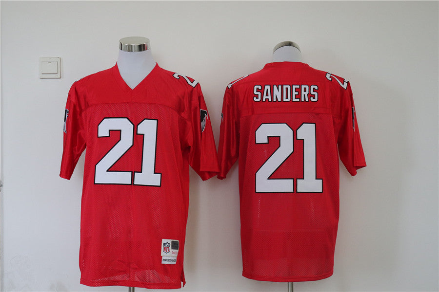 Men's Atlanta Falcons Deion Sanders  Red Legacy Replica Jersey1